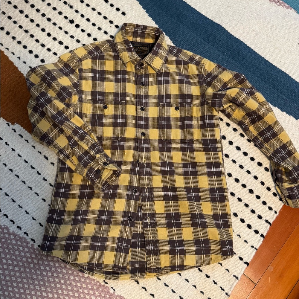 Women's brown and buff flannel 100% cotton mid heavy excellent
